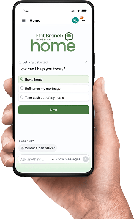Flat Branch app on phone