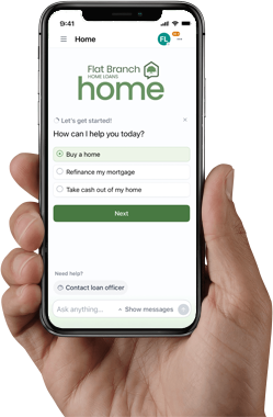 Flat Branch app on phone